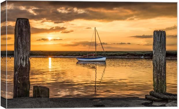 The Avocet at sunset - Burnham Overy Staithe  Canvas Print by Gary Pearson
