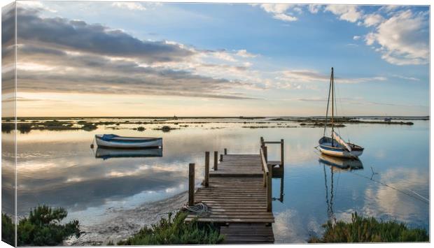 Sunset reflections on the North Norfolk coast (1) Canvas Print by Gary Pearson