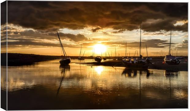 Sunset after the rain - Brancaster Staithe Canvas Print by Gary Pearson
