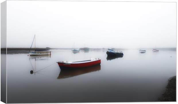 A calm misty morning at the Staithe  Canvas Print by Gary Pearson