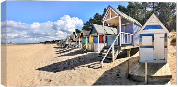 Wells-next-the-Sea beach huts Canvas Print by Gary Pearson