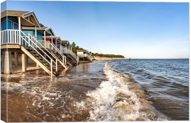 High tide at Wells beach #4 of 4 Canvas Print by Gary Pearson