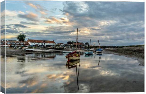 Low tide at Burnham Overy Staithe  Canvas Print by Gary Pearson