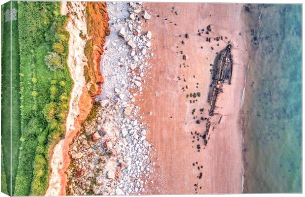 Looking down on the shipwreck of the Sheraton Canvas Print by Gary Pearson