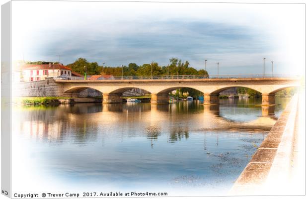 Le Pont de Jarnac Canvas Print by Trevor Camp