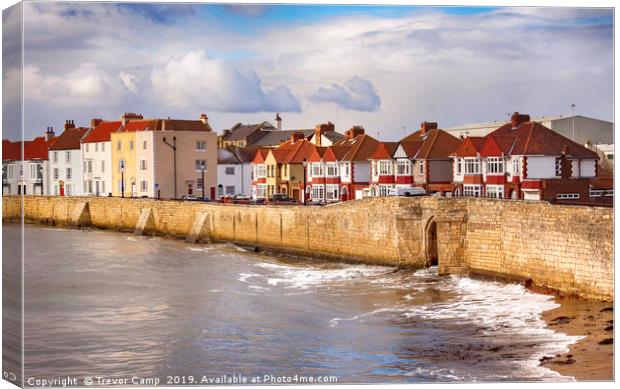 Hartlepool Town Wall - High Tide Canvas Print by Trevor Camp