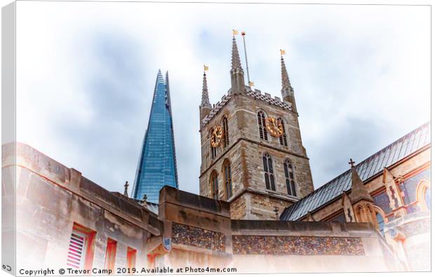 The Shard and Southwark Cathedral Canvas Print by Trevor Camp