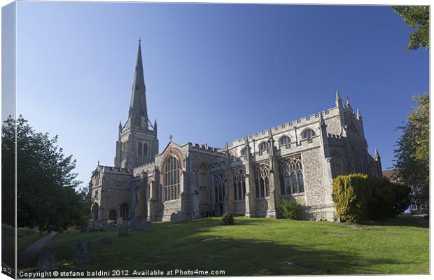 The church of St John the Baptist in Thaxted Canvas Print by stefano baldini