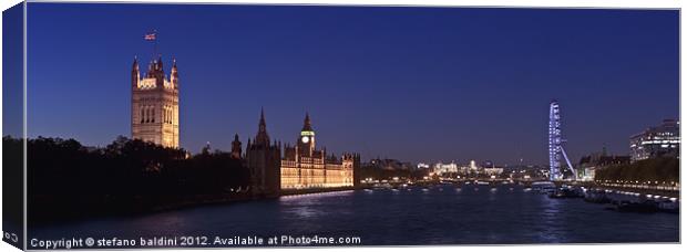 London skyline at night Canvas Print by stefano baldini