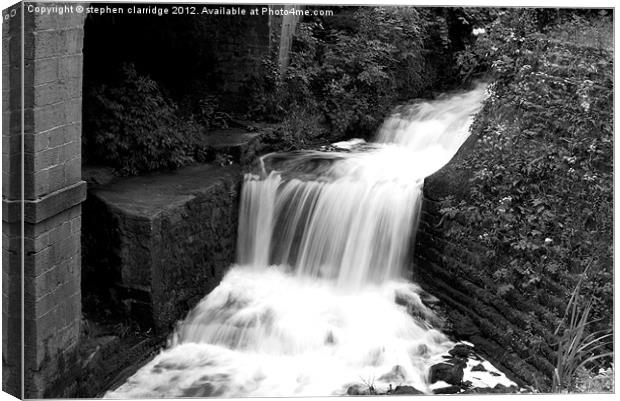 Black and white waterfall Canvas Print by stephen clarridge