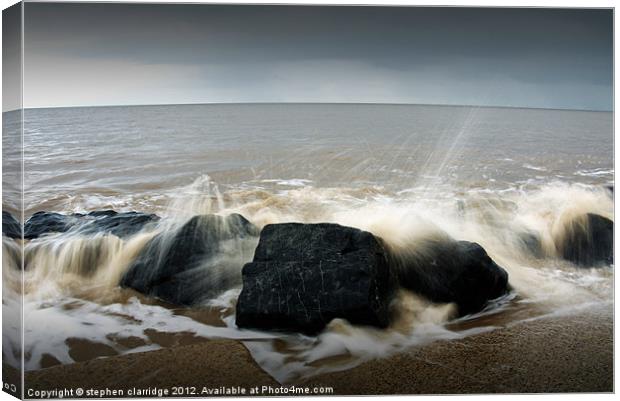 Crashing waves long exposure Canvas Print by stephen clarridge