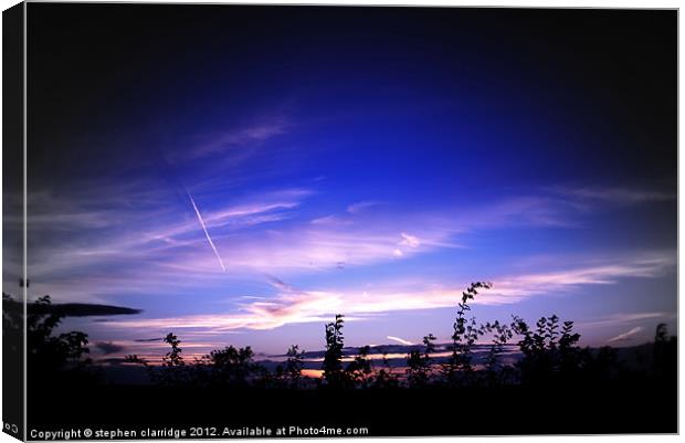 Deep blue sunset Canvas Print by stephen clarridge