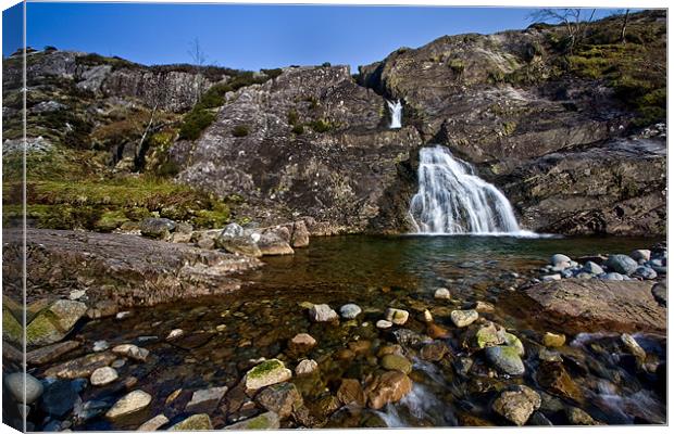 Waterfall in Glencoe Scotland Canvas Print by Steven Clements LNPS