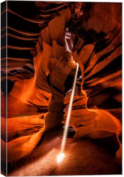 Sunbeam in Antelope Canyon, Arizona USA Canvas Print by Steven Clements LNPS
