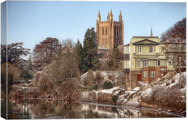 Hereford Cathedral Landscape Canvas Print by Catherine Joll