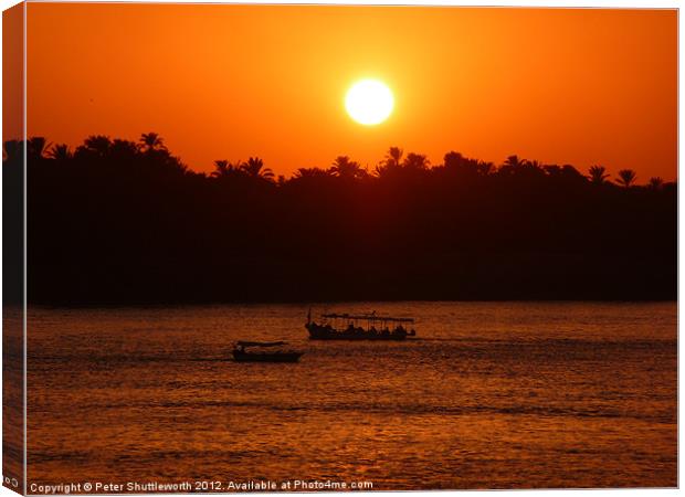 The Nile Sunset Canvas Print by Peter Shuttleworth