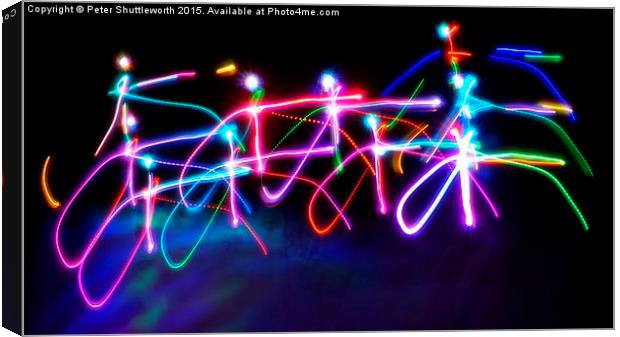 Dancing Light People Canvas Print by Peter Shuttleworth