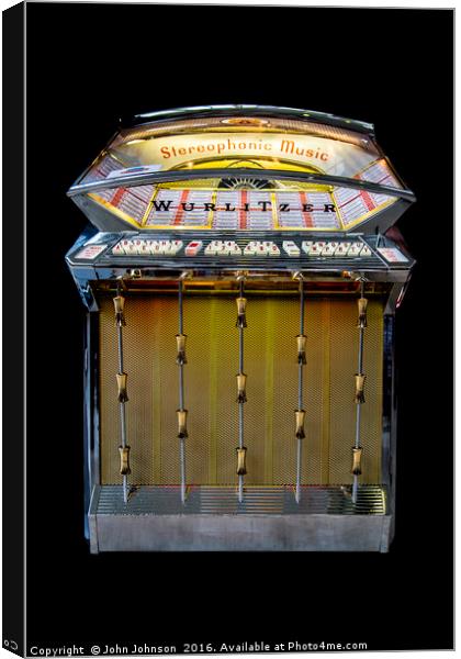 Wurlitzer jukebox, model 2500, made in 1961 Canvas Print by John Johnson
