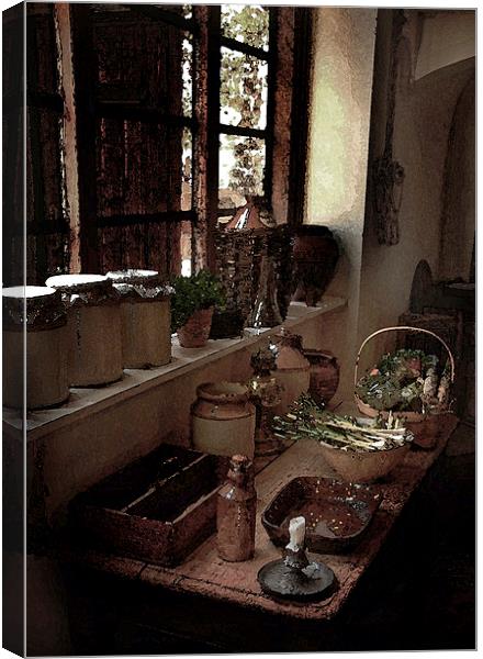 Country kitchen Canvas Print by David Worthington
