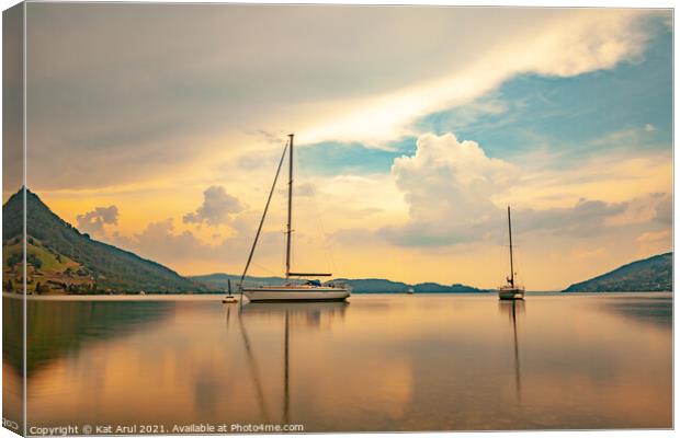 Lake sunset Canvas Print by Kat Arul