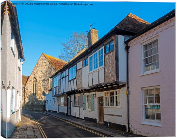 Historic houses on Church Street, St Marys, Sandwich, Kent Canvas Print by Louise Heusinkveld