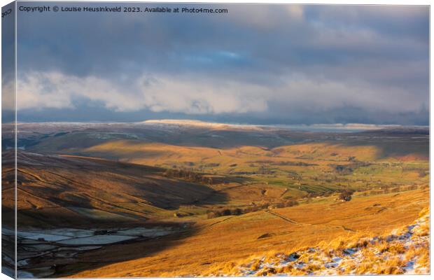 Upper Wensleydale from B6255, North Yorkshire Canvas Print by Louise Heusinkveld