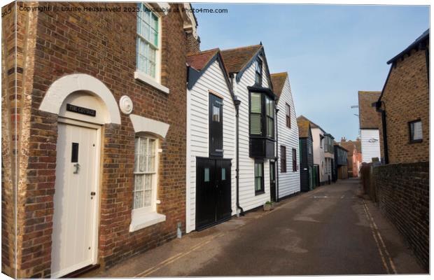Sea Wall Street, Whitstable, Kent Canvas Print by Louise Heusinkveld