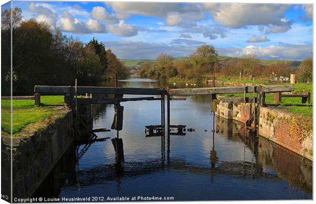 Lock Gates, Ulverston Canal, Cumbria Canvas Print by Louise Heusinkveld