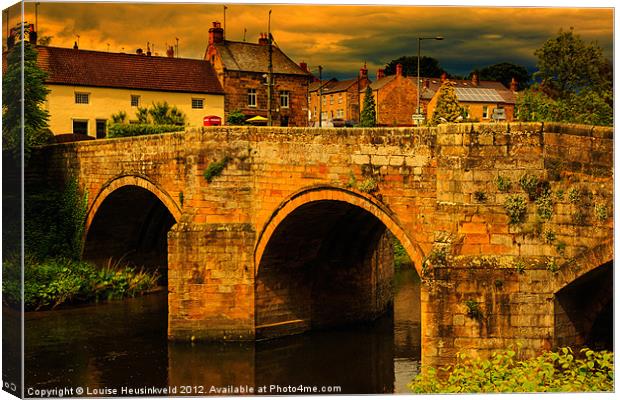 Medieval bridge over the Coquet Canvas Print by Louise Heusinkveld