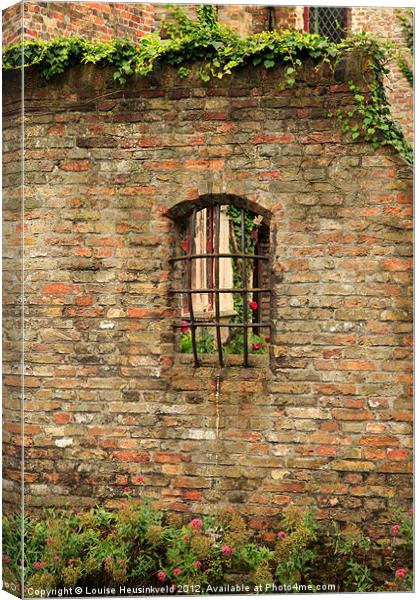 Window in a wall, Bruges Canvas Print by Louise Heusinkveld