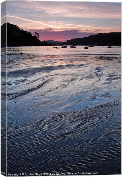 Low tide at South Sands Canvas Print by Louise Heusinkveld
