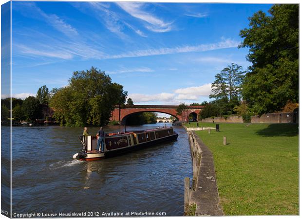 Narrowboat Mooring in Maidenhead Canvas Print by Louise Heusinkveld