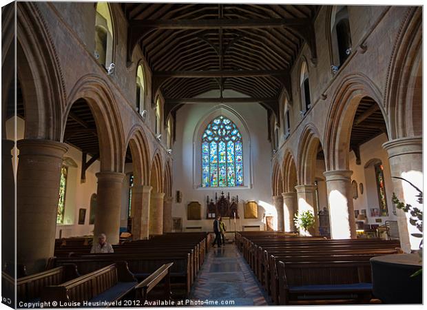 Interior of St Marys Church in Rye Canvas Print by Louise Heusinkveld