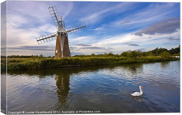 Turf Fen Drainage Mill Canvas Print by Louise Heusinkveld
