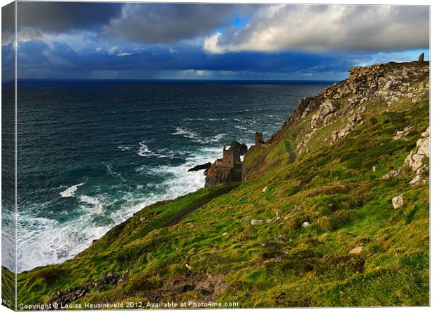 Engine houses at Botallack, Cornwall Canvas Print by Louise Heusinkveld