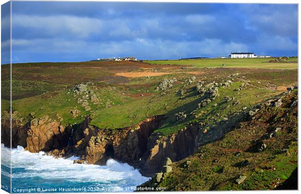 Rugged cliffs northeast of Lands End Canvas Print by Louise Heusinkveld