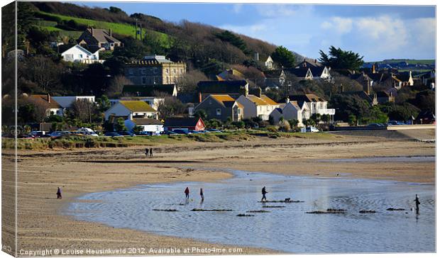 The beach at Marazion, Cornwall Canvas Print by Louise Heusinkveld