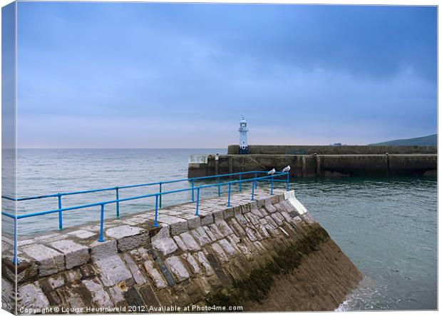 Mevagissey lighthouse, Cornwall Canvas Print by Louise Heusinkveld