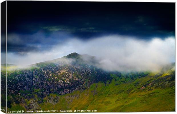 Clouds over Bull Crag and Maiden Moor Canvas Print by Louise Heusinkveld