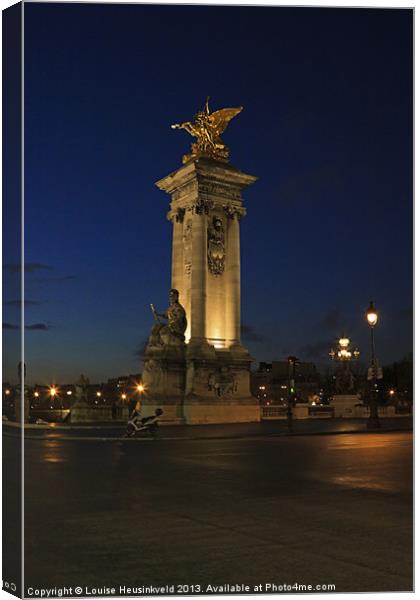 Pont Alexandre III at night, Paris, France Canvas Print by Louise Heusinkveld