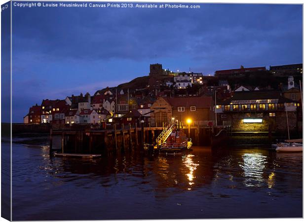 Whitby Lower Harbour and the RNLI Lifeboat Station Canvas Print by Louise Heusinkveld