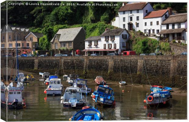 Lynmouth Harbour in early morning at low tide, Dev Canvas Print by Louise Heusinkveld