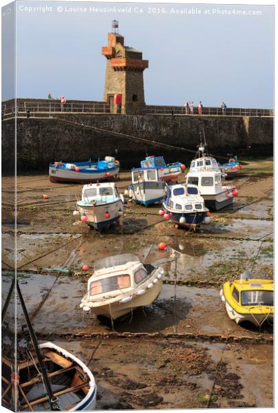 Lynmouth Harbour at low tide, Devon Canvas Print by Louise Heusinkveld