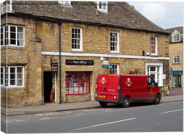Post Office and Royal Mail van, Stow-on-the-Wold Canvas Print by Louise Heusinkveld