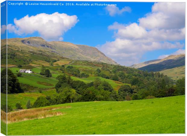 Kirkstone Pass and Red Screes from Ambleside, Lake Canvas Print by Louise Heusinkveld