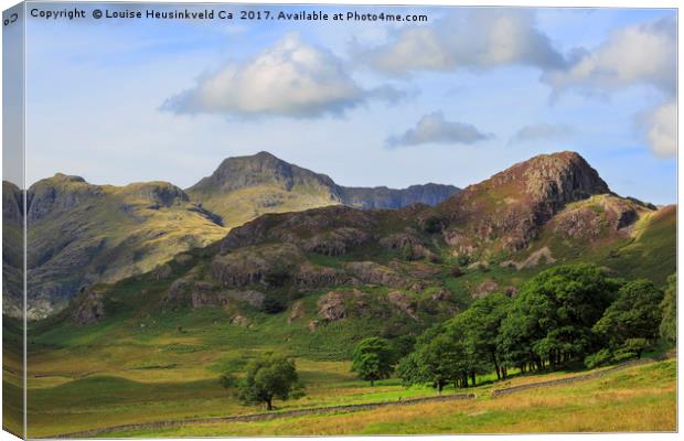 Side Pike and the Langdale Pikes, Lake District, C Canvas Print by Louise Heusinkveld