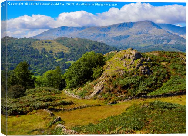 Rydal Fell from Loughrigg Fell, Lake District, Cum Canvas Print by Louise Heusinkveld