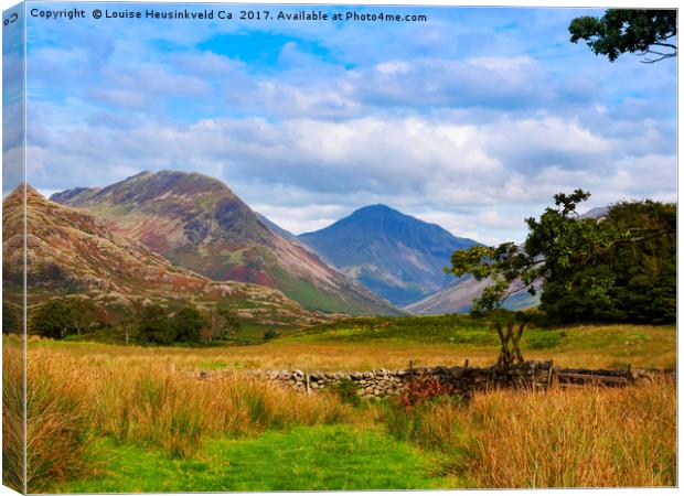 Yewbarrow and Great Gable from Nether Wasdale, Lak Canvas Print by Louise Heusinkveld