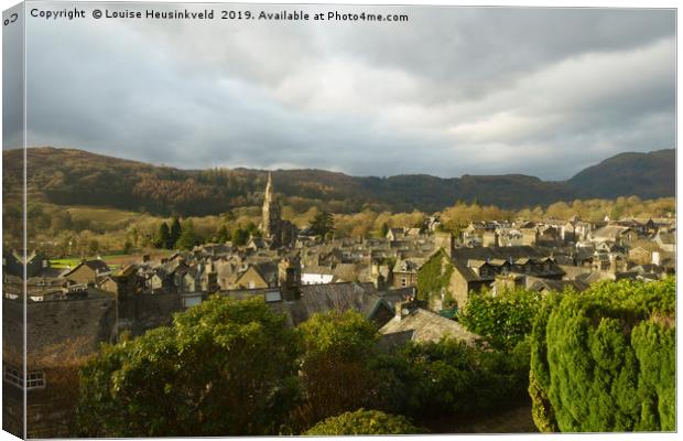 Rooftops of Ambleside in early morning, Lake Distr Canvas Print by Louise Heusinkveld