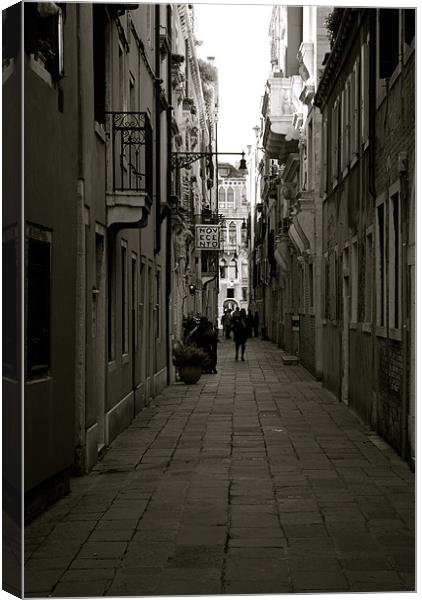 Back streets of Venice Canvas Print by barnabas whiting